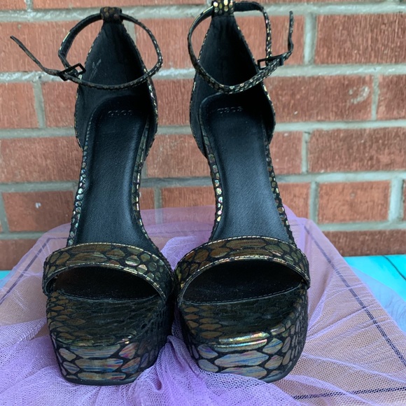 NIB 💯💥ASOS Snake print Platform Heel Sandals - Picture 4 of 6
